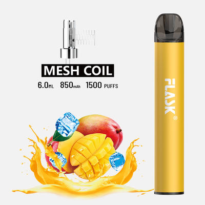 F900 P6の滑らかな気流の使い捨て可能なVapeのペン1500puffsの網のコイル