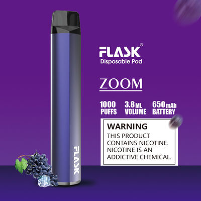 細い電池1000puffsの使い捨て可能なポッドの蒸発器のペンのFDAは承認した