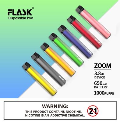 細い電池1000puffsの使い捨て可能なポッドの蒸発器のペンのFDAは承認した