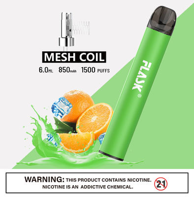 網のコイルが付いている304のステンレス鋼Ecig 1500puffs Smokの塩Nic装置