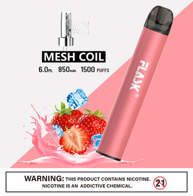 網のコイルが付いている304のステンレス鋼Ecig 1500puffs Smokの塩Nic装置