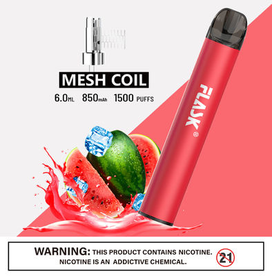 網のコイルが付いている304のステンレス鋼Ecig 1500puffs Smokの塩Nic装置