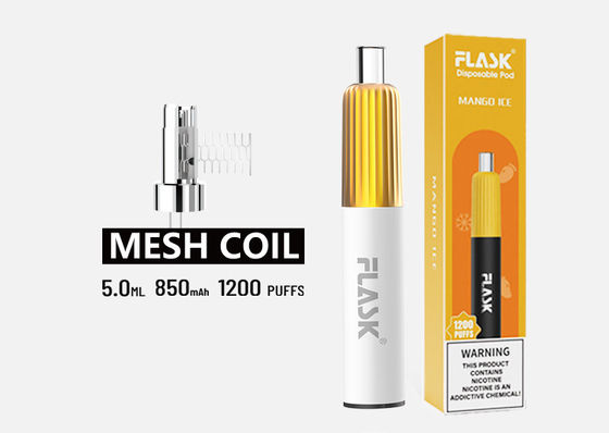 Leakproofモモのマンゴは蒸発器のペン1200のパフの使い捨て可能な電子シガーに風味を付けた