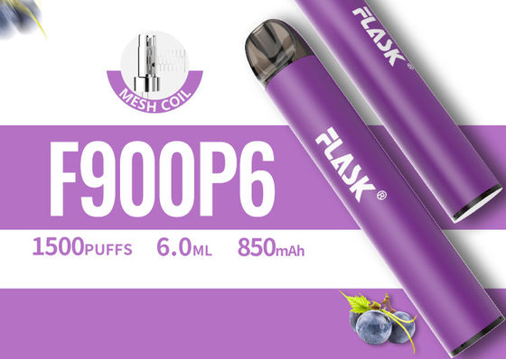 6.0ml使い捨て可能なVapeのポッド装置、1500puffs使い捨て可能なVapeのペン