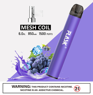RGBvape SS304 Ecig網のコイルが付いている1500のパフの使い捨て可能なvape装置