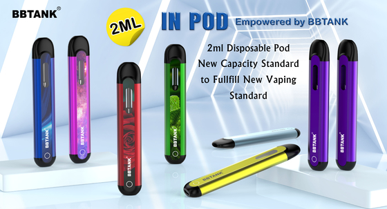 ポッドTHCの留出物オイルの100%の品質管理プロセスの使い捨て可能なVape装置2ml陶磁器のコイルのVapeのポッドのBBTANK